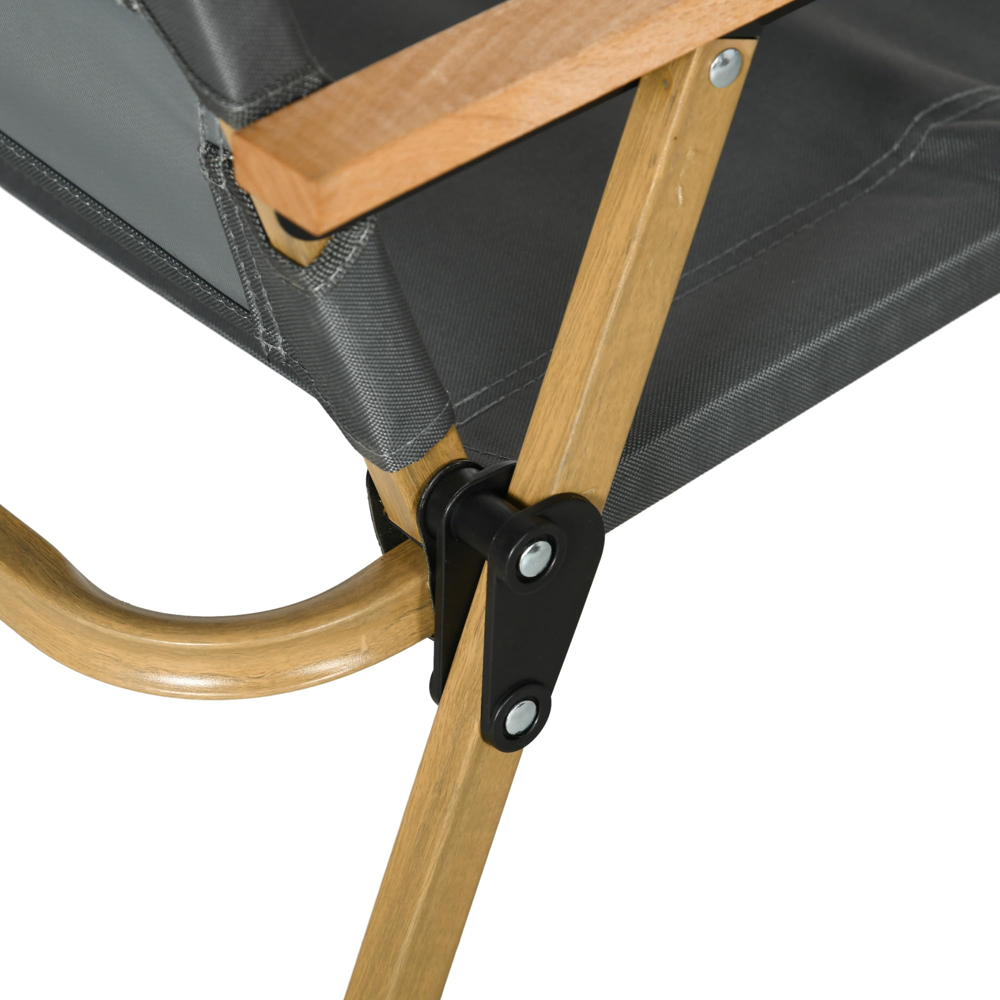 Outsunny Lot de 2 chaises de Camping Chaise de pêche Pliante - Tissu Oxford et Structure Acier - 54 x 59 x 78 cm - Gris foncé