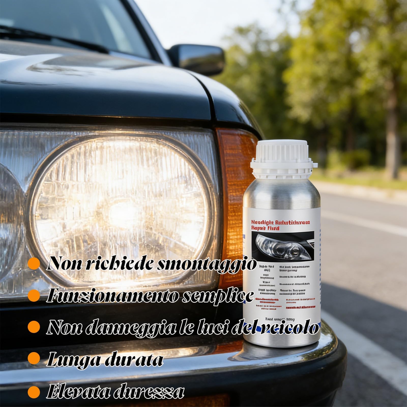 Kit Renovation Phare Voiture,Liquide De Restauration De Phare,Nettoyer Produit De Phares Pour Auto et Moto Pour Oxydation/Jauni/Rayures/Flou (1PC)