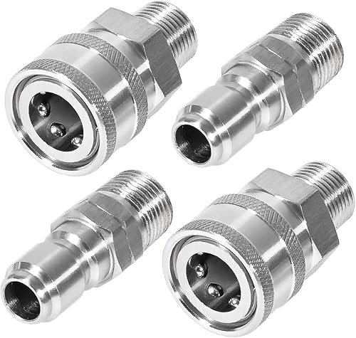 TOOLCY Accesorios de conexión rápida para lavadora a presión de 38 pulgadas, adaptador de lavadora a presión de acero inoxidable de alta calidad,