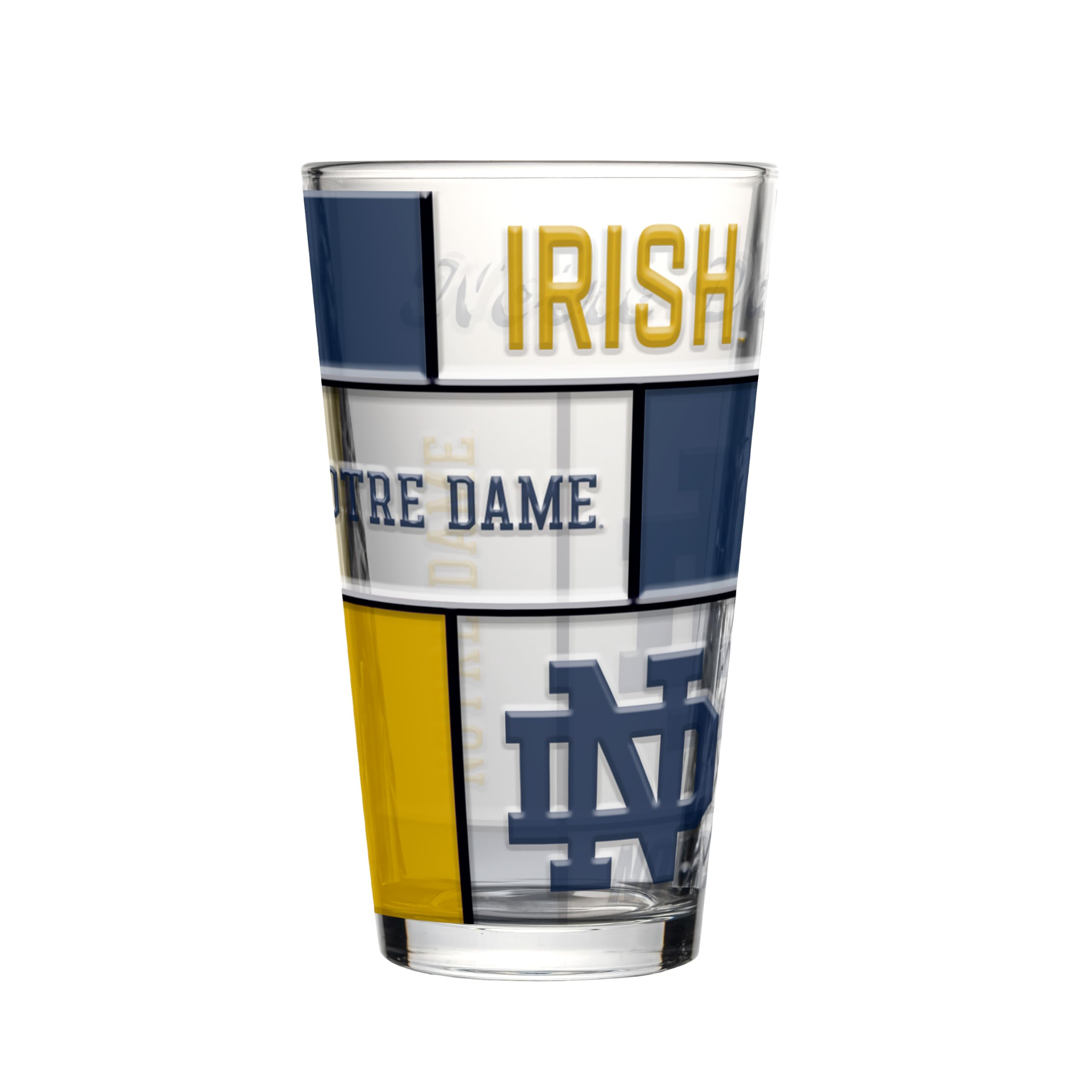 Logo Brands NCAA oz Stained Glass Pint Glass - 3D Embossed Logo &amp; Bold Team Colors – Durable Sports Fan Beer Glass for Home, Bar &amp; Tailgates
