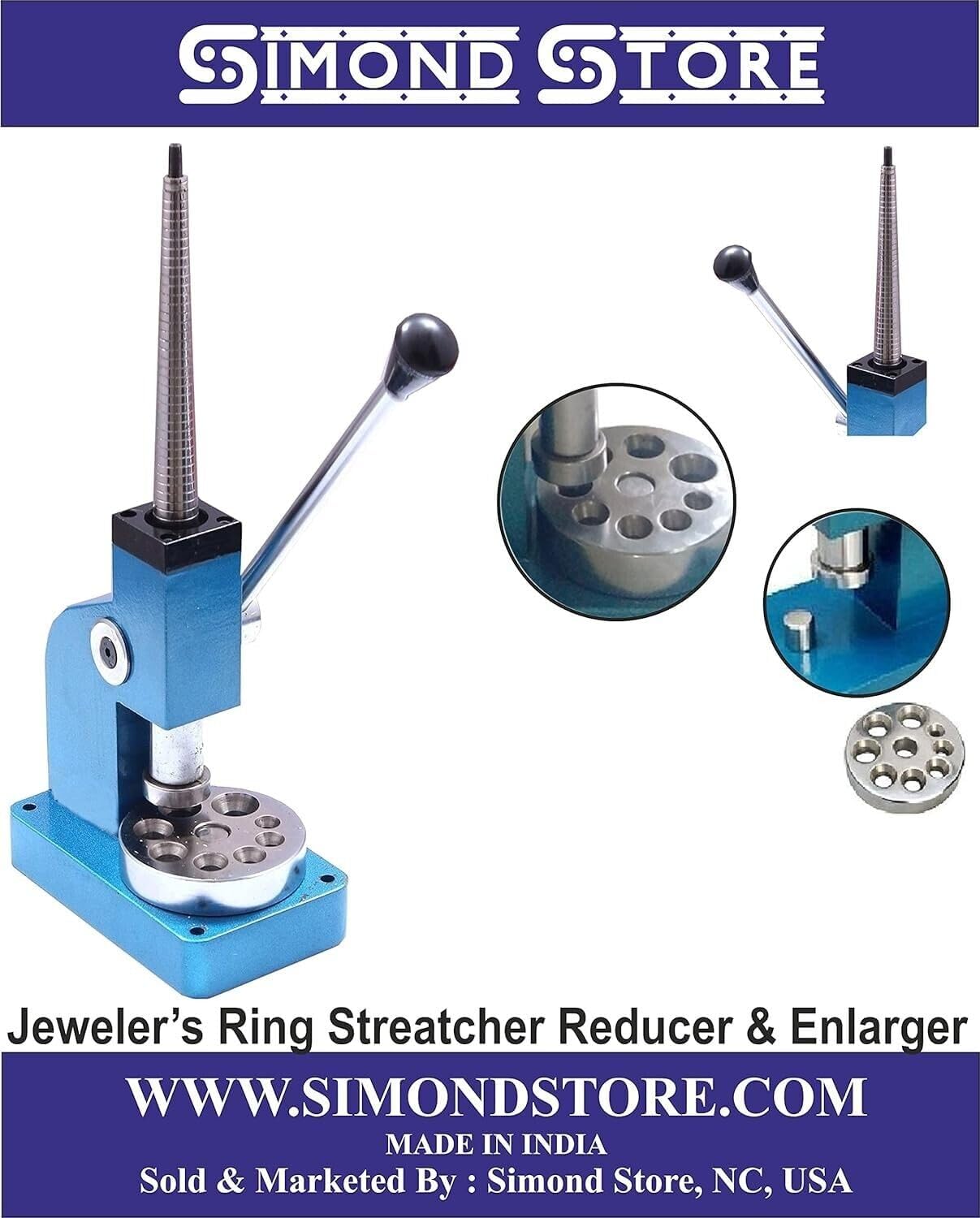 Ring Stretcher and Reducer - 4 Spline Mandrel Ring Stretcher Tool, Ring Size 1-33 Ring Stretcher Ring Expander Tool, High Precision Ring Size Stretcher Jewelry Tool for Jewelry Shops & Personal Use