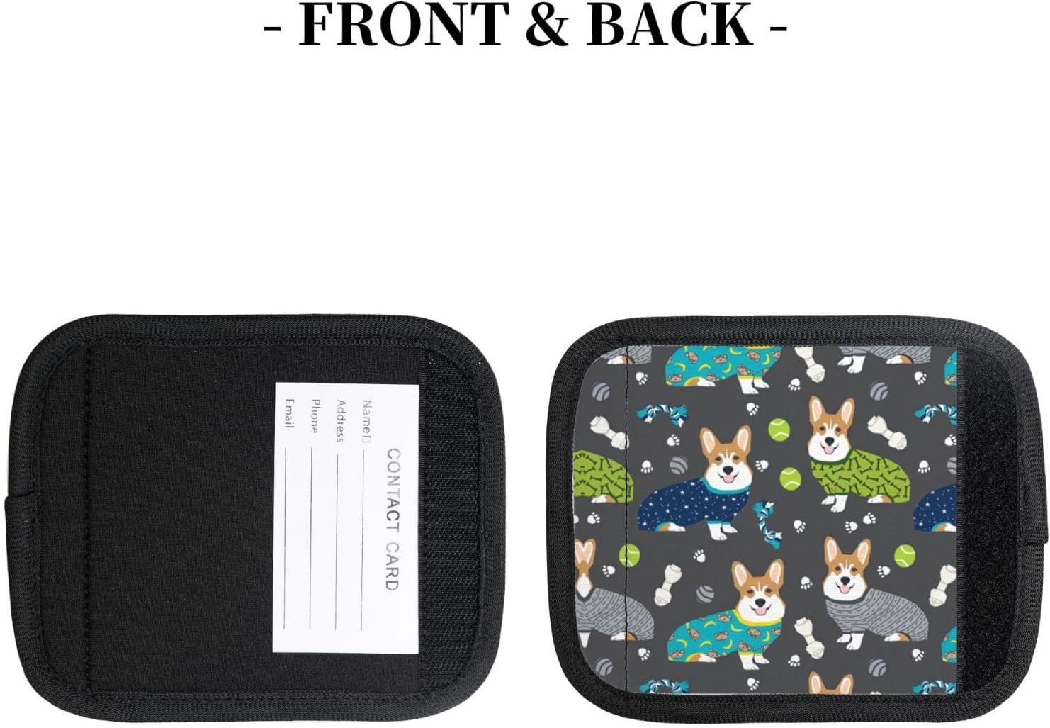 Wearing Clothes Corgi Dogs Print 2 Pack Luggage Handle Wrap for Suitcase, Comfort Soft Handle Covers, Luggage Accessories