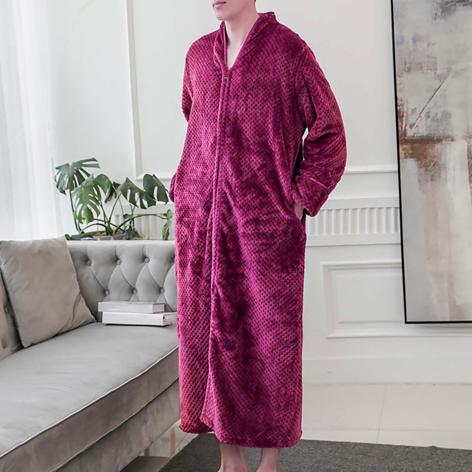 Peignoir pour homme avec fermeture éclair - Peignoir de sauna gaufré