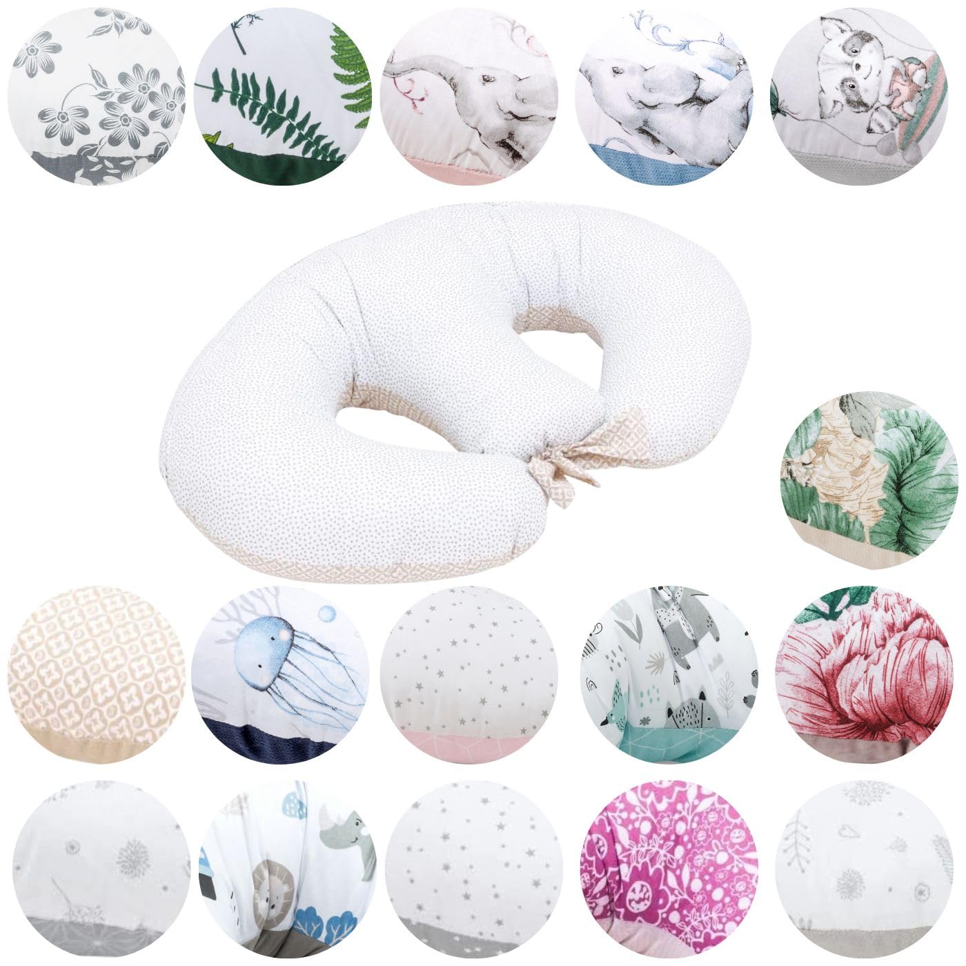 Bellochi Growing In Style Lui Dots Bellochi Maternity And Nursing Pillow For Twins - Baby Support Pillow – Multifunctional Breastfeeding Pillow With Cover Made Of 100% Cotton – Oeko-Tex Certified (Lui Dots)