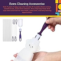 Vista 7 de Special Supplies Honey Bear Straw Cup For Babies, 4-Pack, Fun Animal-Shaped Baby Led Weaning Training Drink for Straw Training and Weaning