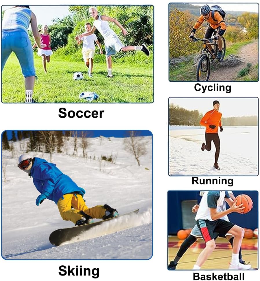 2 Set Anti-Slip Grip Soccer Socks with Shin Guard Sleeves, Sports Athletic Socks for Men Women - Image 9