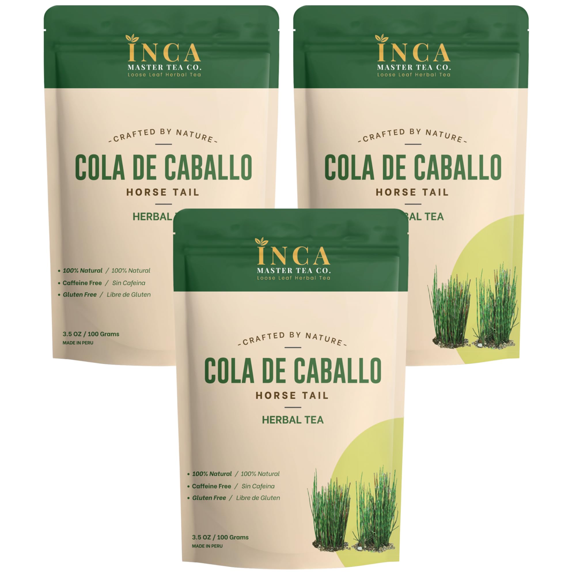 Inca Master Tea Cola De Caballo Hierba, Horsetail Tea in Loose Leaf Form - 10.5 Ounces of Cola DE Caballo Herbs - Sourced From Peru