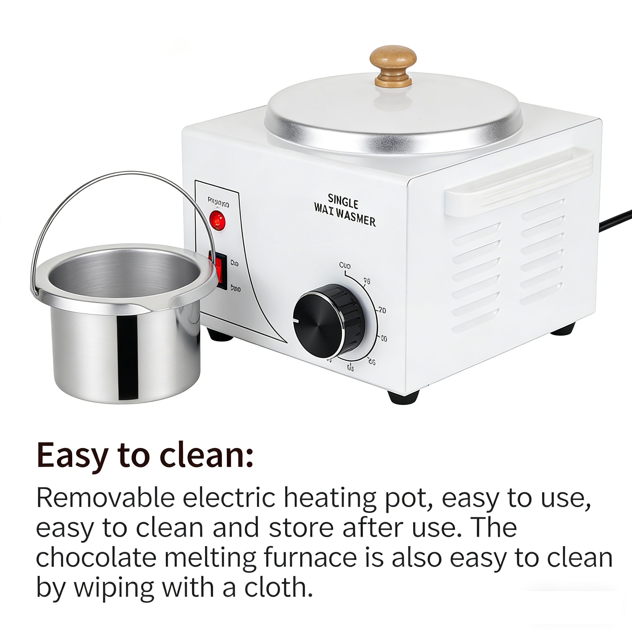 Tygiel do topienia czekolady z regulacją temperatury w zakresie 0-80°C, elektryczna maszyna do topienia czekolady o pojemności 600 ml, fondue do słodyczy