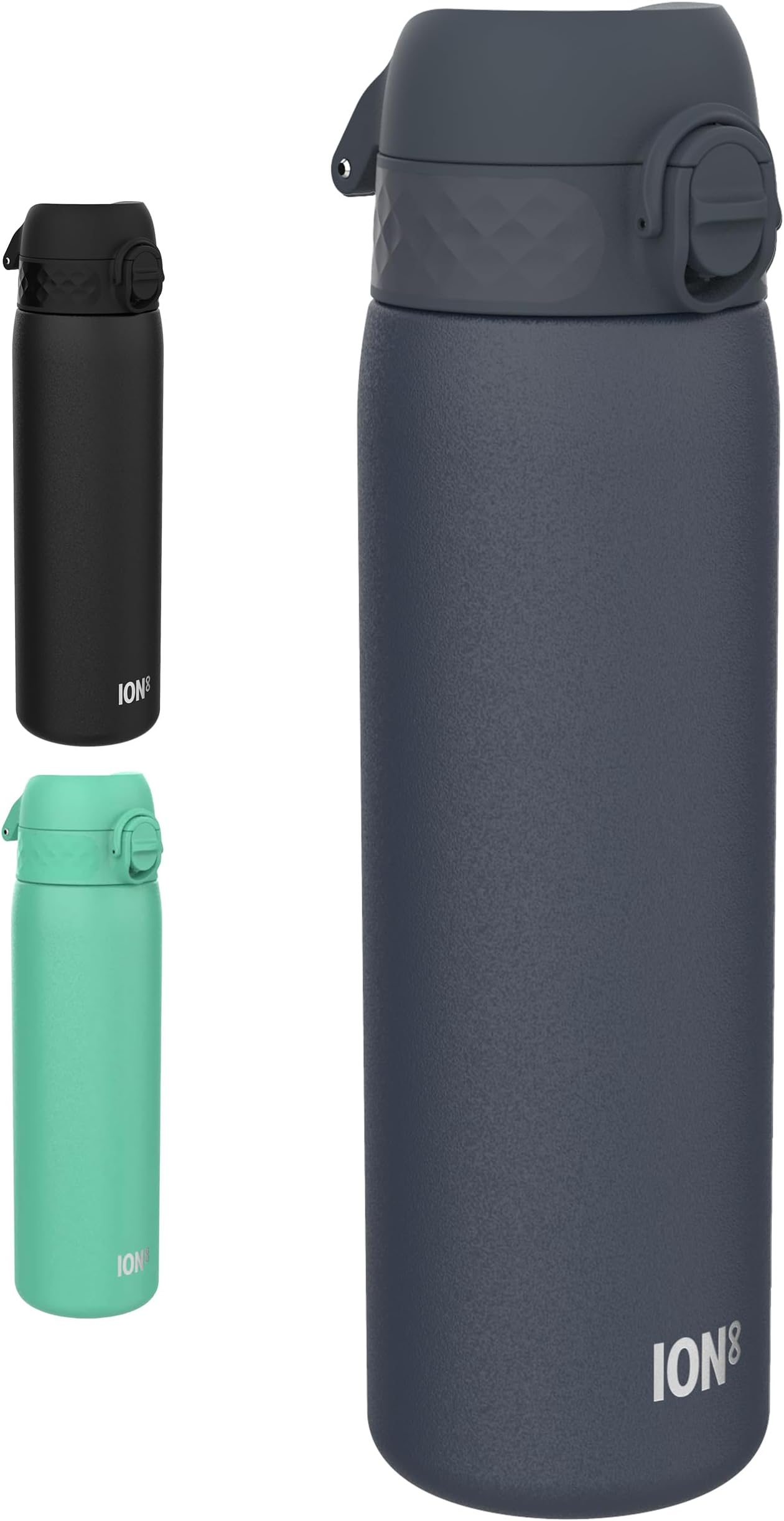 Ion8 Leak Proof Slim Water Bottle, Stainless Steel, 600ml (20oz)