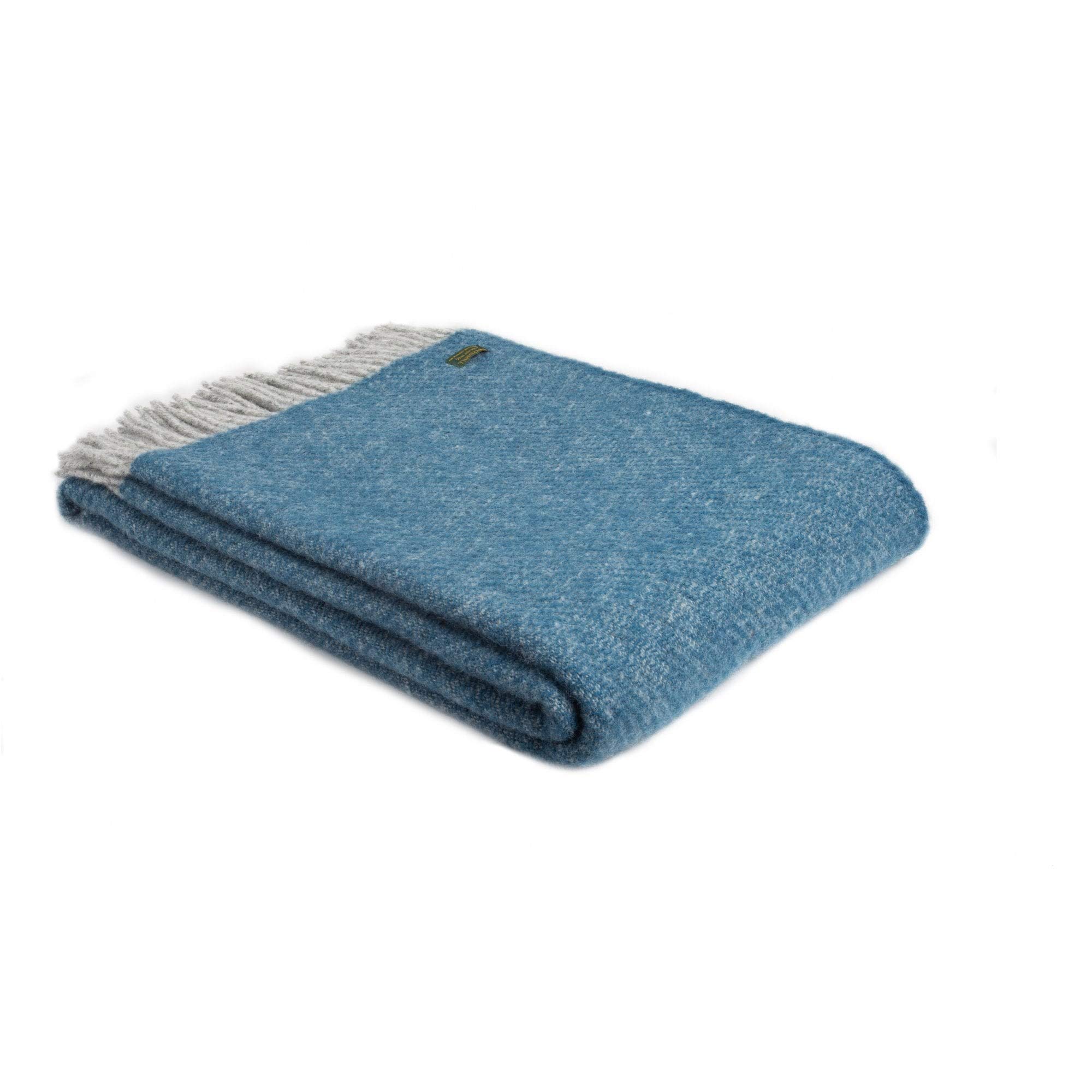 Tweedmill Blue Ink Boa Pure New Wool Throw - 150Cm X 200Cm