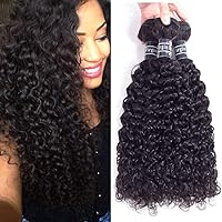 Vista 1 de Amella Extensiones de cabello humano brasileño virgen rizado 8A, 14, 16, 16 pulgadas, 100% sin procesar, cabello humano virgen brasileño, rizado