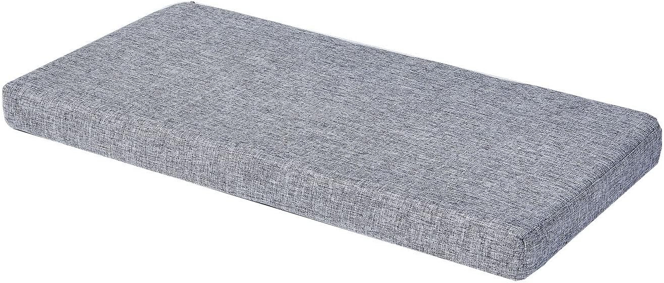 Bench Cushion for Indoor Furniture Anti-Slip Bottom Settee Cushions for Bay Window seat Love Sofa Couch pad, Grey
