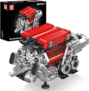 Mould King 10163 V8 Engines Building Blocks Sets,Engineering Fun with W16 Tight-Fitted Combined Block Kit & Turbocharged 9...