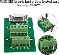Vista 5 de QIANRENON RS232 DB9 Conector hembra Placa de conexión DB9 hembra a terminal de cableado Adaptador sin soldadura Módulo de bloque de prueba serie