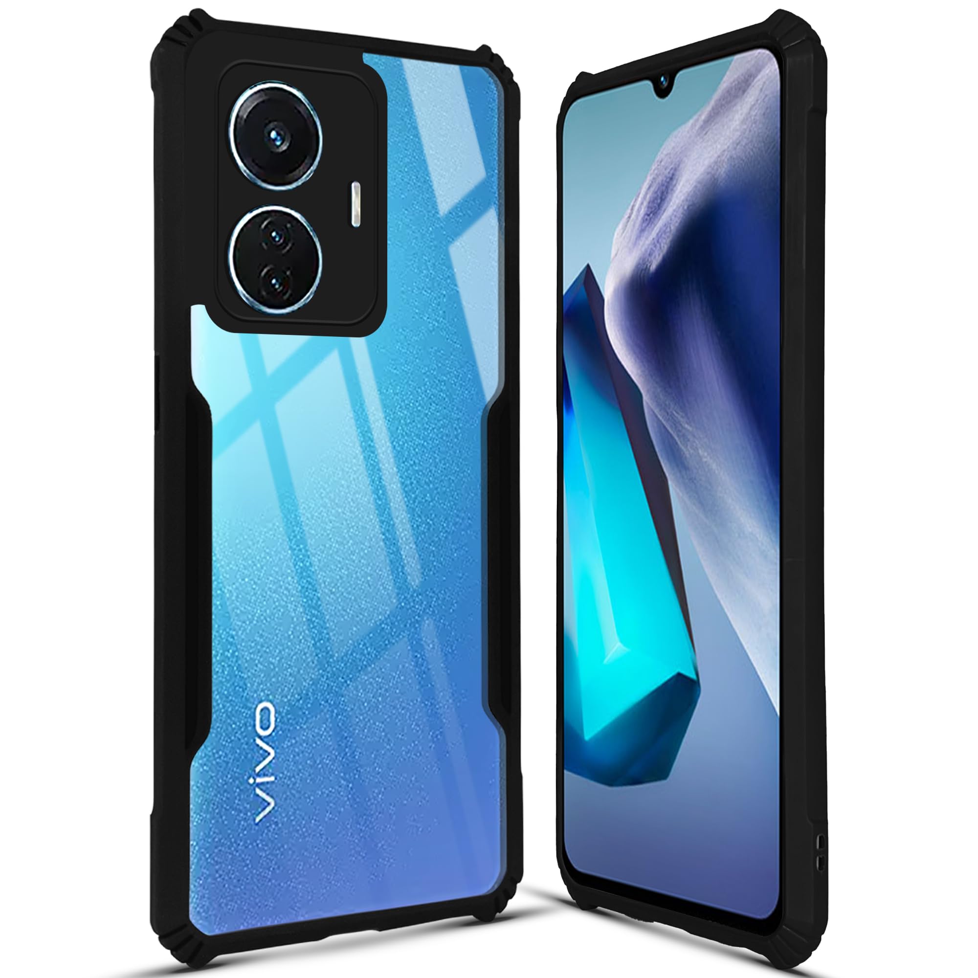 Mr. Case Clear Back Cover Case for Vivo T1 44W | iQOO Z6 44W | Ultra-Hybrid Shockproof Design | Camera Protection - Black Bumper & Transparent Back (B0CMXRCLRN) Amazon Price History, Amazon Price Tracker