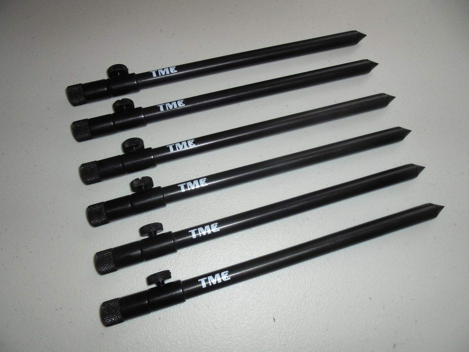 Tmc Black 6 X Aluminium Bank Sticks 25-45 Cm's. Rod Rests, Buzz Bar, Alarms. 16Mm