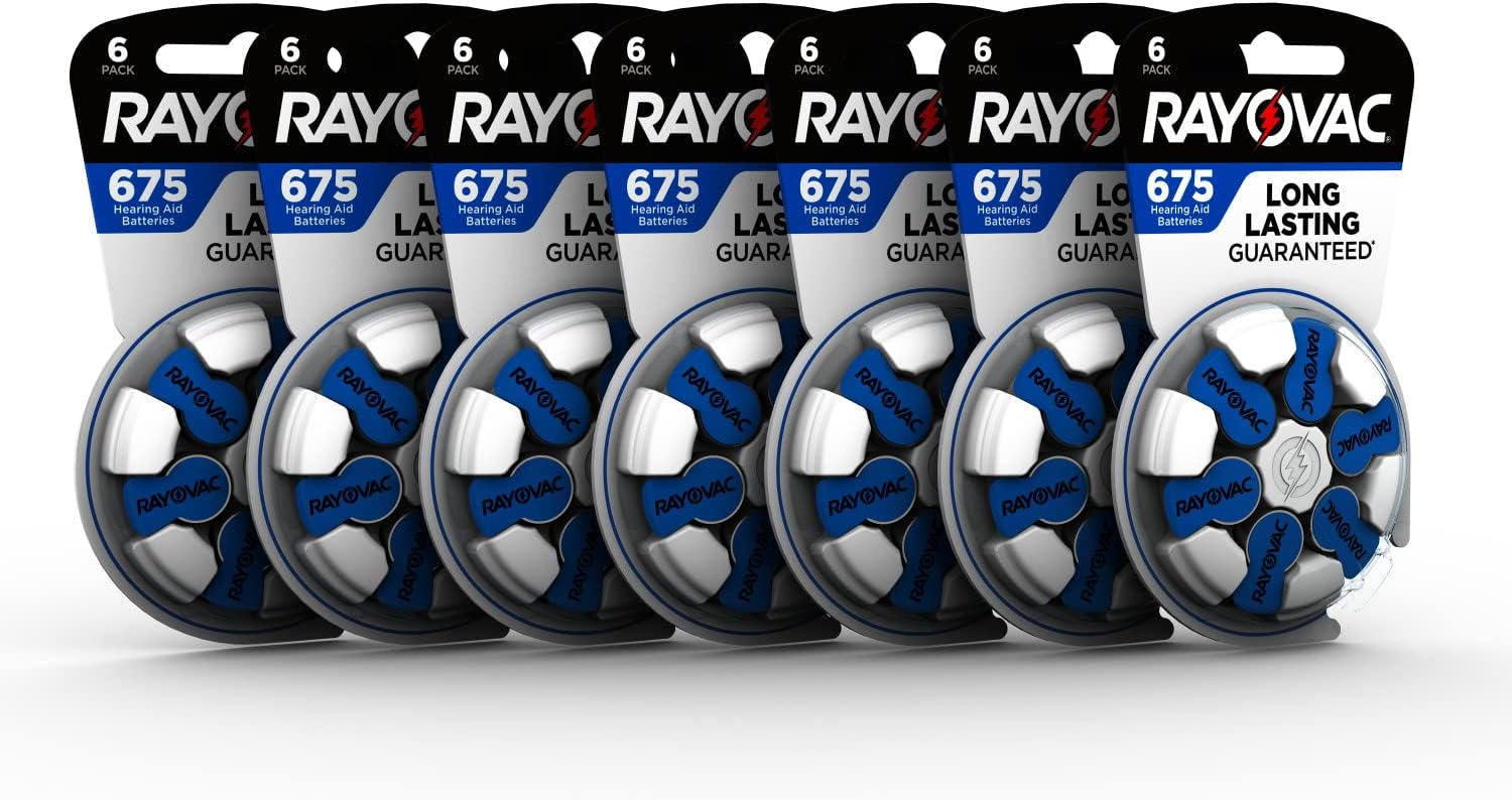 Rayovac Hearing Aid Batteries Size 675 for Hearing Aid Devices (42 Count)