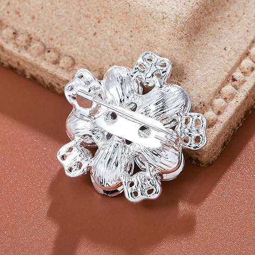Miniatura 6 de Lote de 12 piezas de broche de flores de diamantes de imitación de cristal surtido para mujeres, kit de ramo de boda nupcial DIY