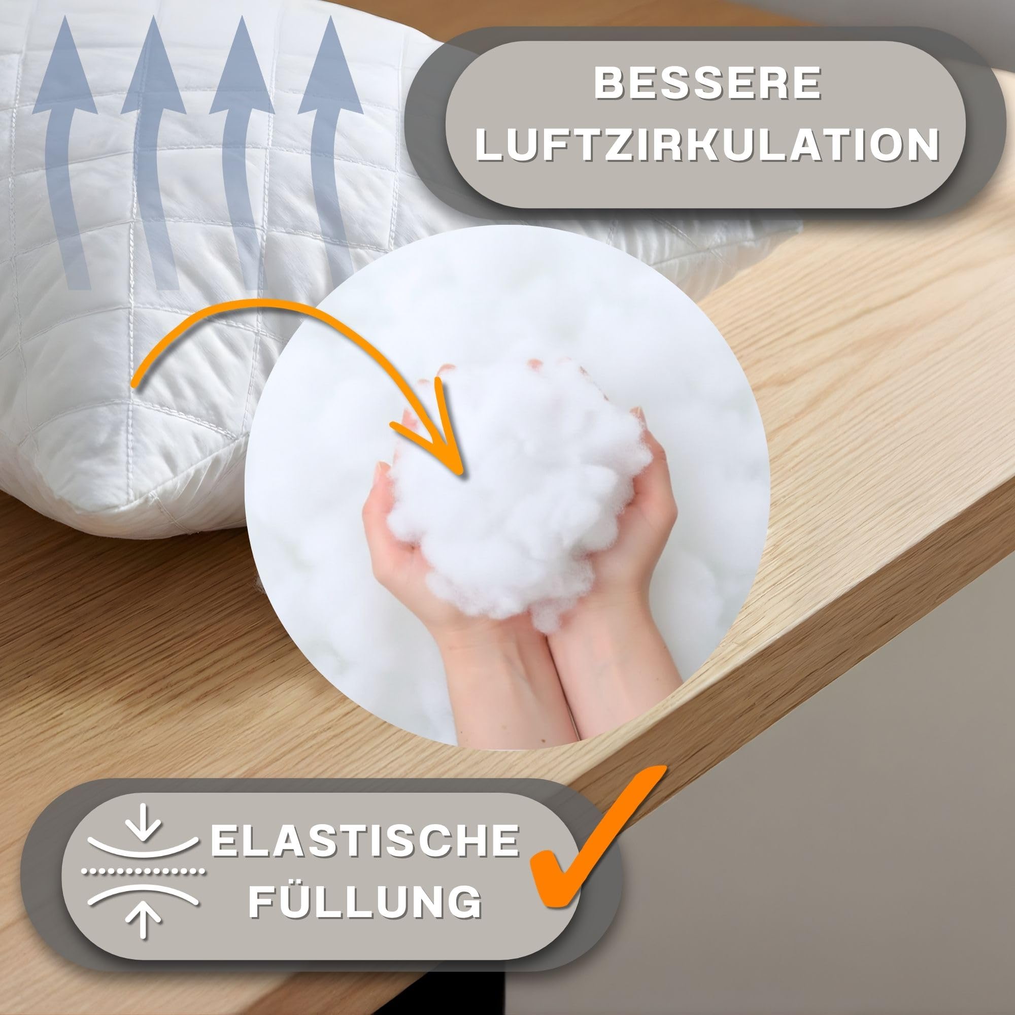 Amazinggirl Kopfkissen 50x70 cm 2er Set – Schlafkissen mit Mikrofaser Füllung – Bild 4