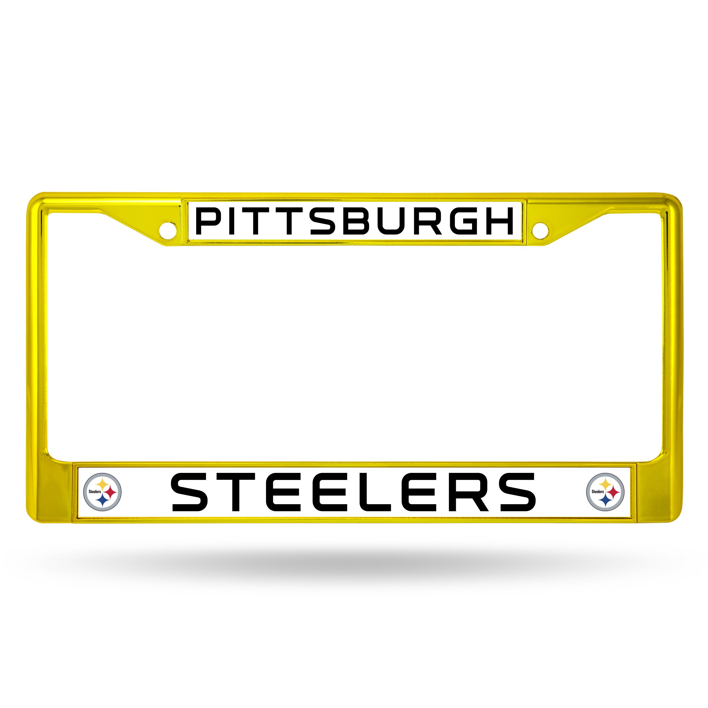Rico Industries Standard Chrome License Plate Frame, Pittsburgh Steelers