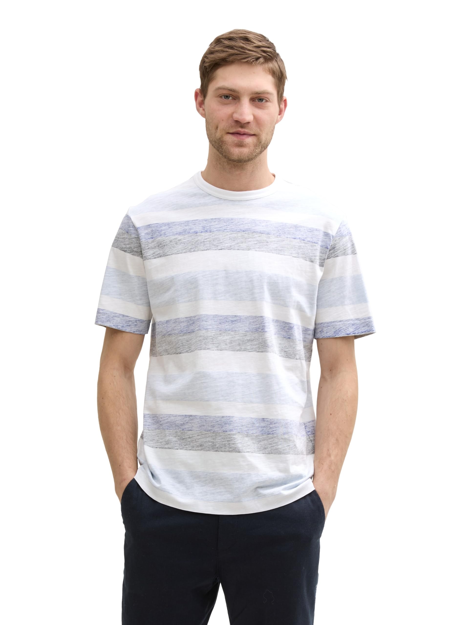 TOM TAILOR Herren T-Shirt mit Streifenmuster
