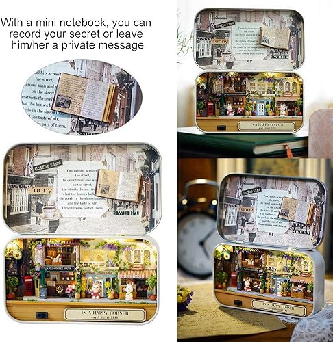 Miniatura 9 de Cuteroom Box - Kit de teatro en miniatura, kit de construcción de modelos de arquitectura con LED para muebles, serie de viaje en el tiempo, kit de