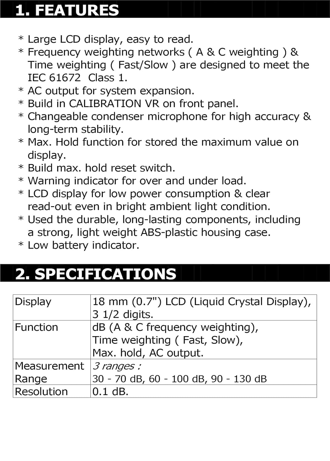 Sonómetro SL-4022 (30-130 dB) | Sonómetro digital con ponderación CA para pruebas de ruido industrial, HVAC, ambiental y laboral.
