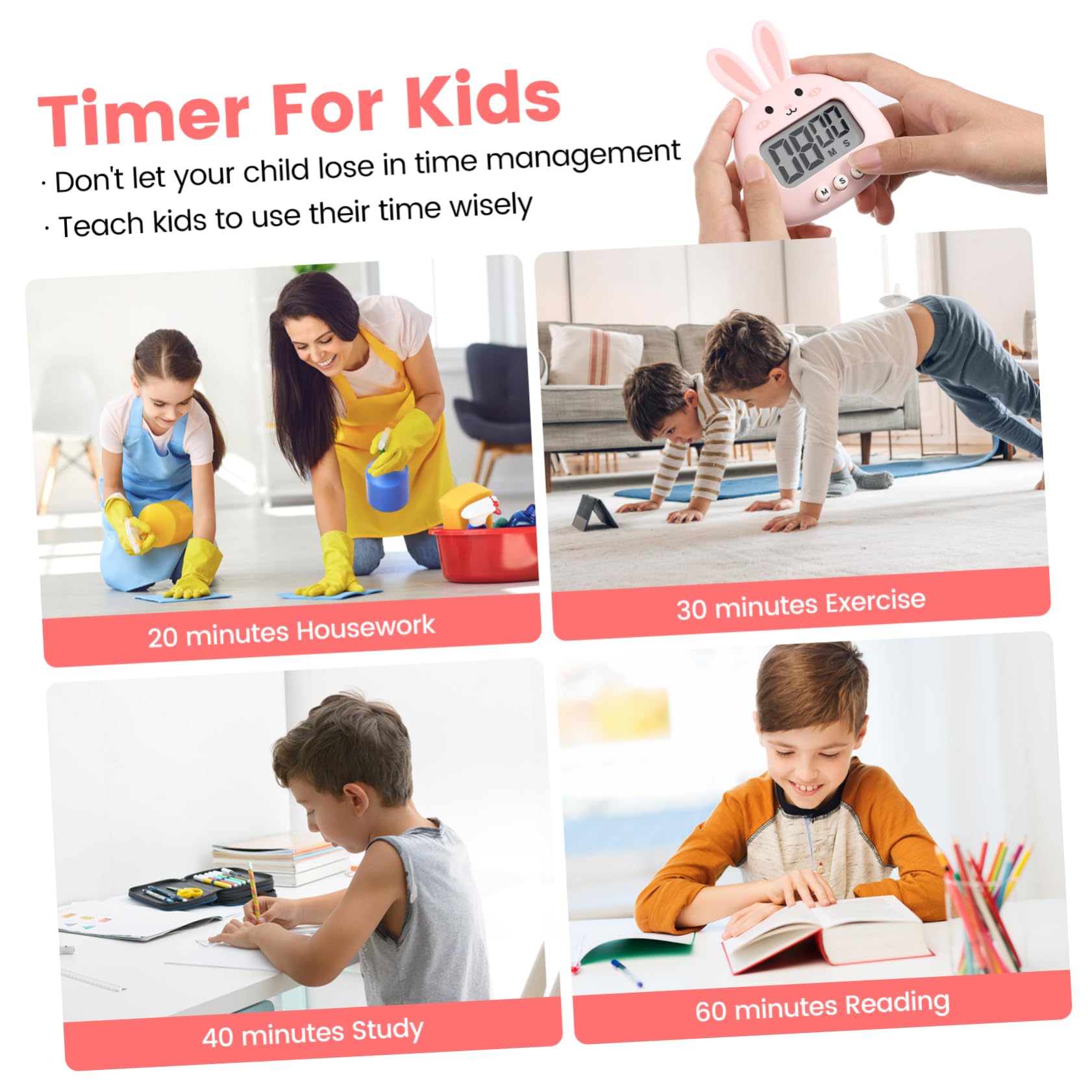 Ciieeo 4 Piezas Temporizador Reloj De Entrenamiento del Sueño Cronómetro De Huevo Despertador De Dormitorio Cuentaminutos Cronómetro del Juego Relojes De Abs