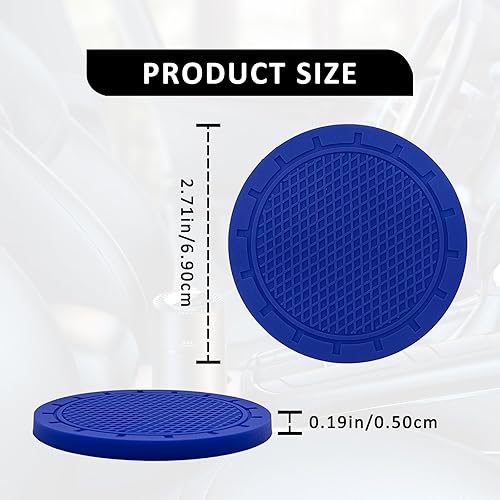 Miniatura 2 de 4 portavasos para automóvil, universal, antideslizante, a prueba de golpes, incrustado en adornos, 2.75 pulgadas, accesorios para el interior del