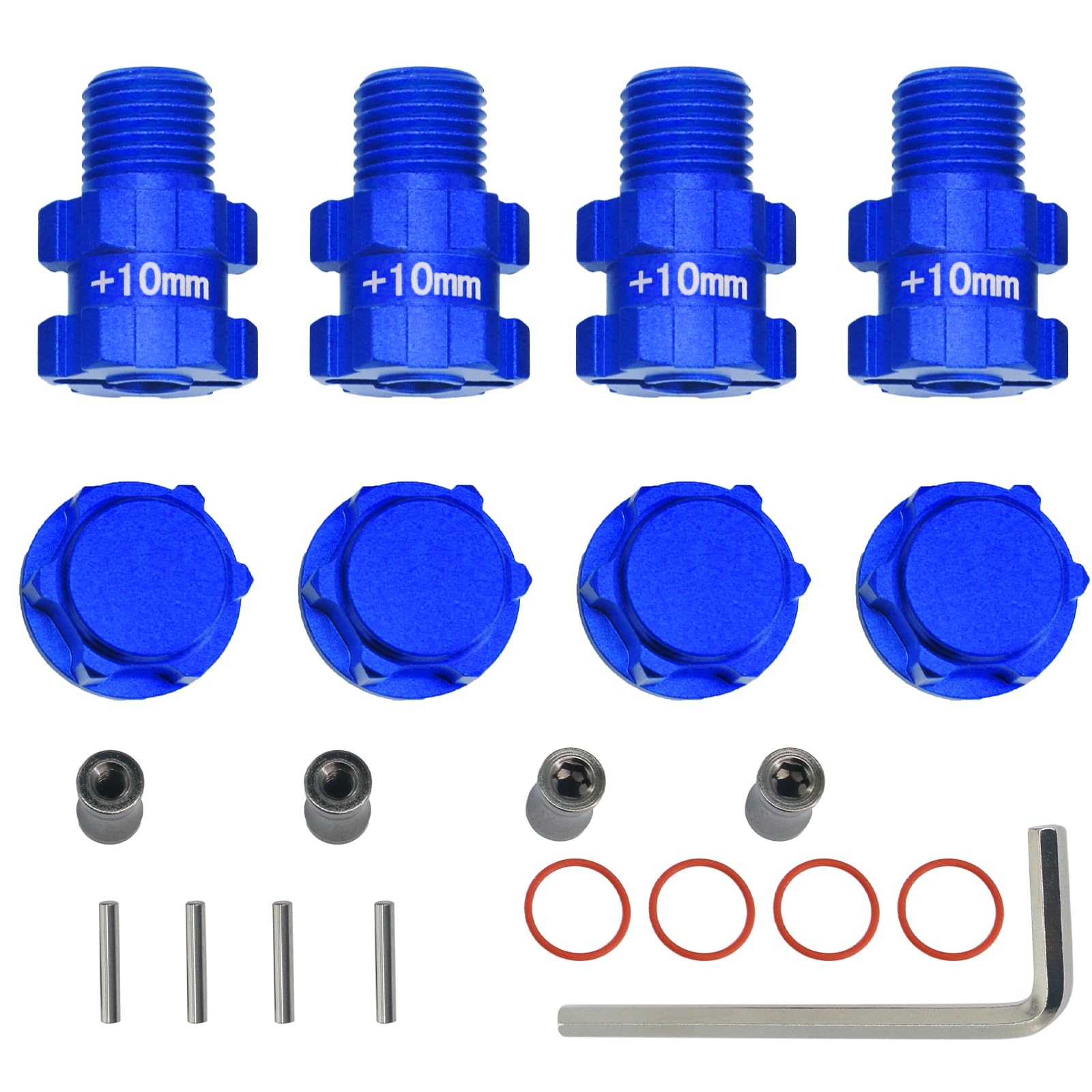 Rc Wheel Hex 10mm Extended Hub Drive 14mm to 17mm for Arrma 1/10 3S Senton/Granite/Vorteks/Infraction/Big Rock/Vendetta (Blue)