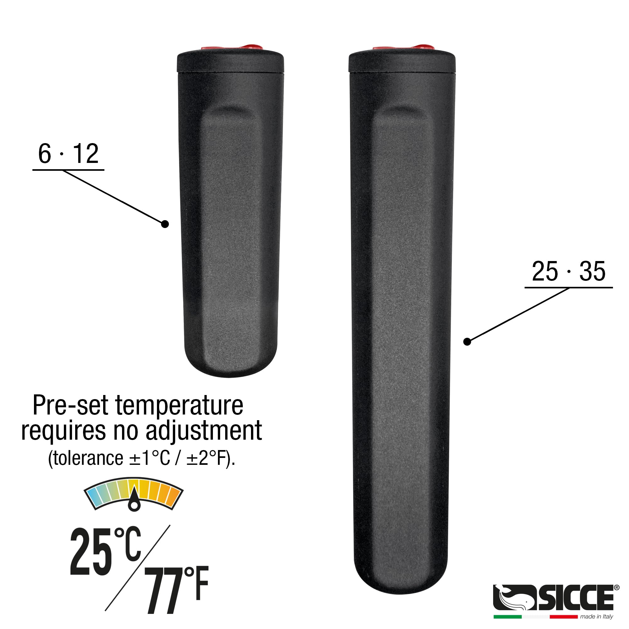 Sicce Jolly Petit chauffage submersible préréglé pour aquarium à température constante jusqu'à 25 °C pour aquariums d'eau douce et d'eau salée de 3 à 12 litres
