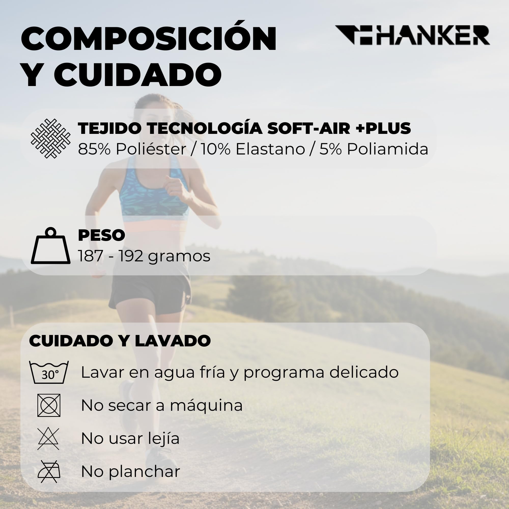 HANKER Top Deportivo Mujer de Alto Soporte con Espalda Cruzada – Sujetador Deportivo cómodo, Transpirable y sin Costuras