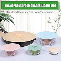 Vista 3 de 9 Pack Silicone Lids, Microwave Splatter Covers - Reusable, Heat Resistant Lids (5 Sizes) for Bowls, Cups, Plates, Pots, Pans & Skillets - Stovetop