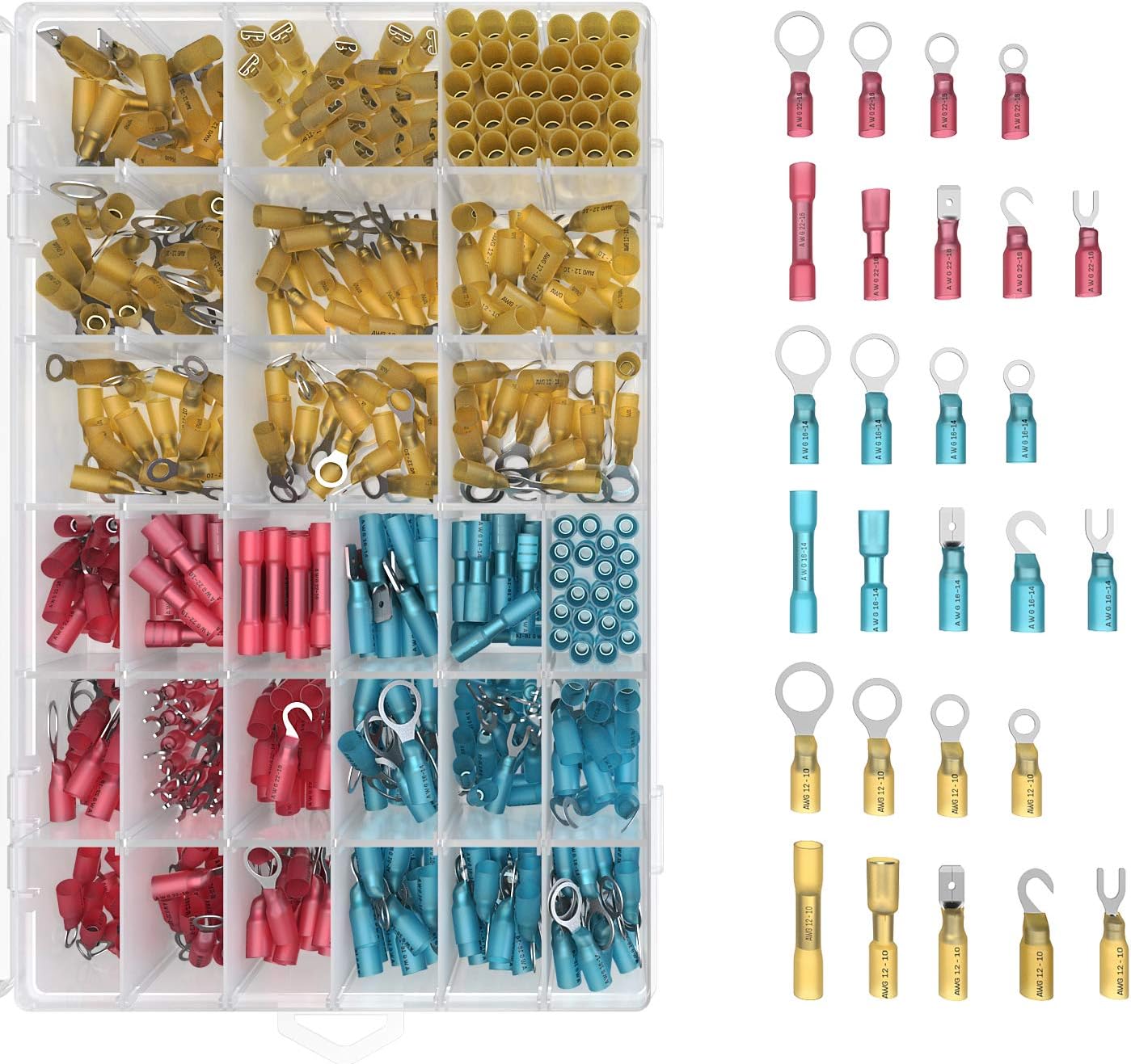 Exсluѕіvе Dіѕсоunt 90% Prісе Heat Shrink Wire Connectors Kit: 570 PC Variety of Waterproof Electrical Crimp Terminals - Automotive & Marine Use. Adhesive Lined Tubing In Red Blue Yellow Butt Fork Hook Ring & Quick Disconnects Set Exсluѕіvе Dіѕсоunt 🔥 Heat Shrink Wire Connectors Kit: 570 PC Variety of Waterproof Electrical Crimp Terminals - Automotive & Marine Use. Adhesive Lined Tubing In Red Blue Yellow Butt Fork Hook Ring & Quick Disconnects Set