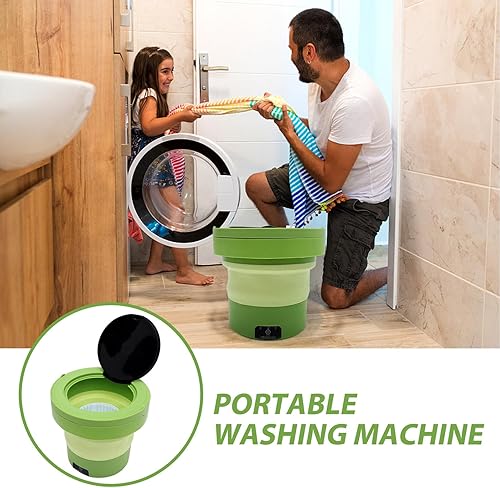 Miniatura 6 de Lavadora portátil Capacidad de lavadora pequeña para viajes, camping, dormitorios, apartamentos, rotación de alta velocidad para limpieza de
