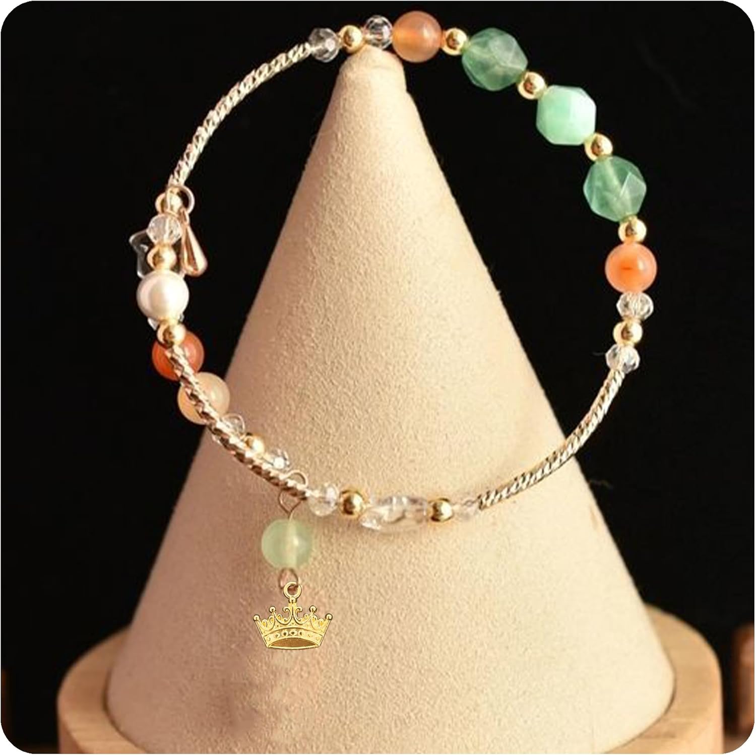 pson 100PCS Crown Charms Pendants, Vintage Mini Queen Crown Connector with Crystal Rhinestones, 3D Royal Tiara Charm for DIY Jewelry Making, Necklace Bracelet Craft - Image 5