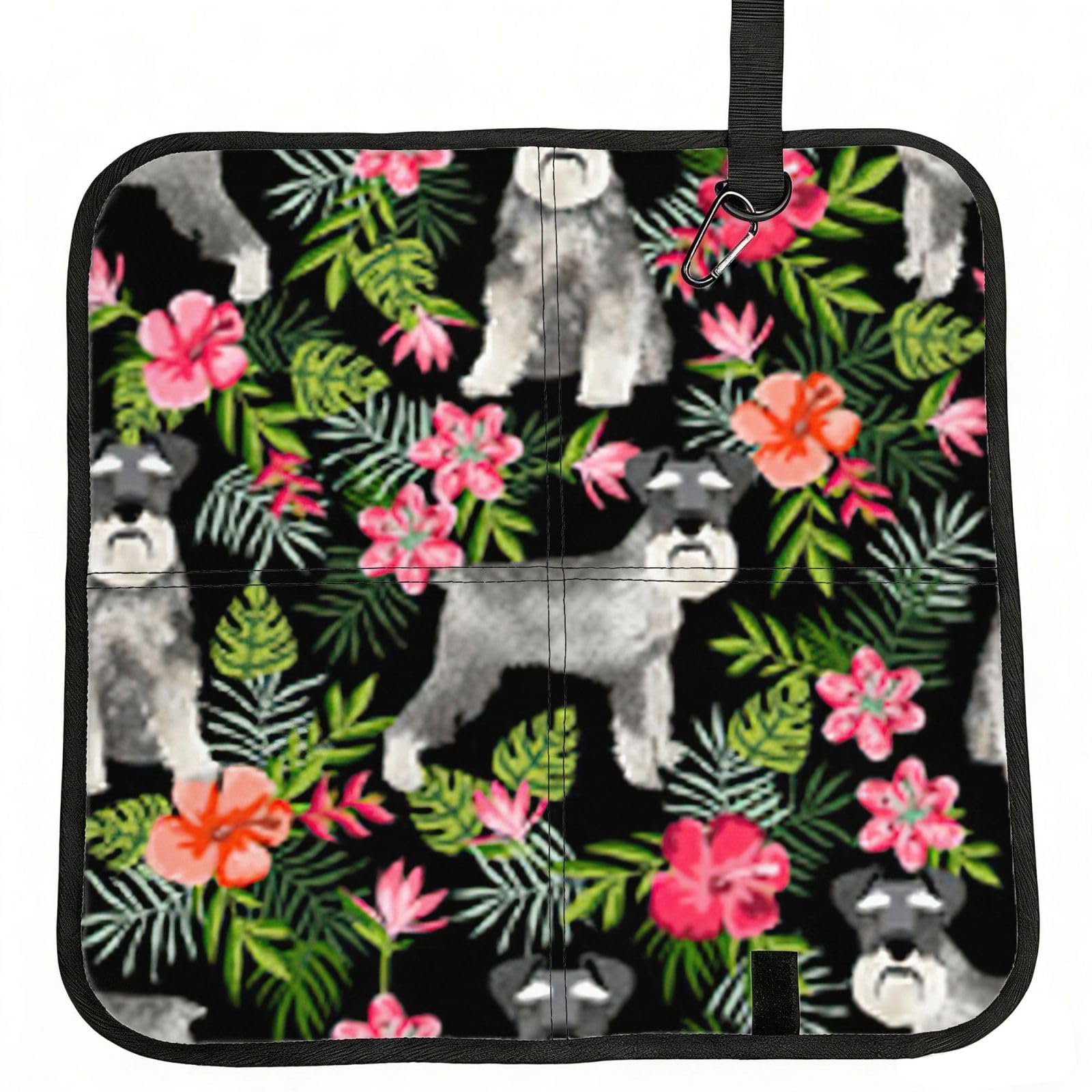 bghdfa Schnauzer Print Outdoor Sitting Mat Waterproof Oxford Cloth Seat Cushion Folding Foam Camping Seat For Picnic