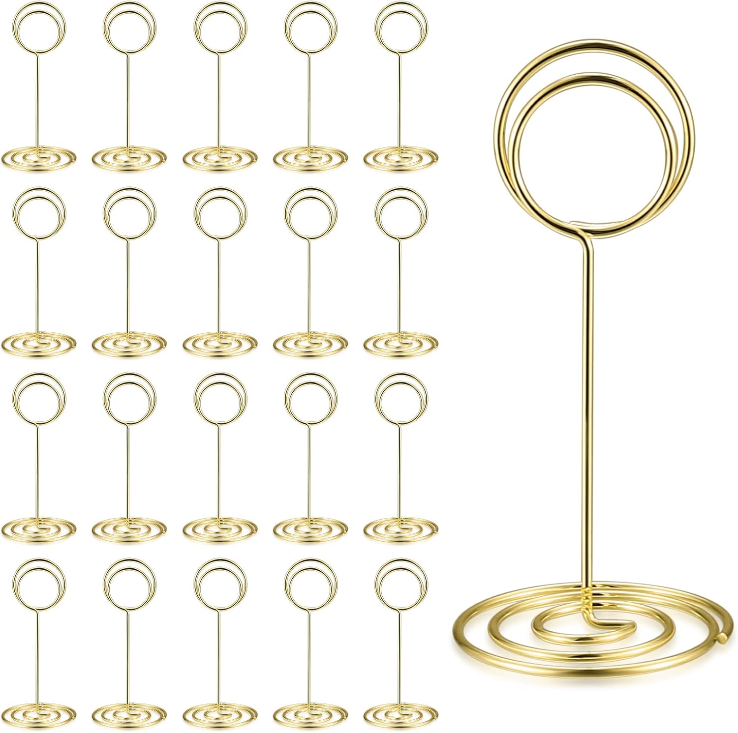 21 Pcs Table Number Holders, Gold Table Name Card Holder