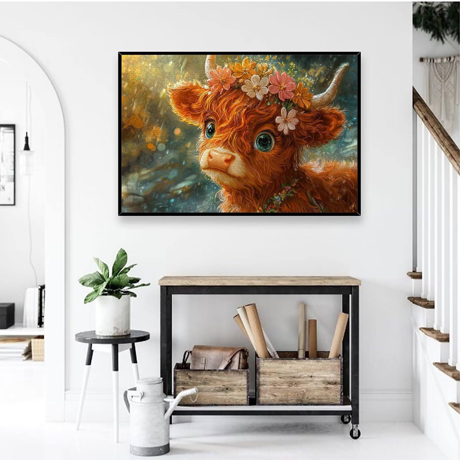 Puzzle 3000 Pezzi per Adulti, Puzzle Highland Cow3000 Pezzi Arte per Adulti e Ragazzi, Misura: 122x80 cm, Puzzles Fiore in Legno Impegnativi, Puzzles per Idea Regalo Donna, Decorazioni Casa, -1100