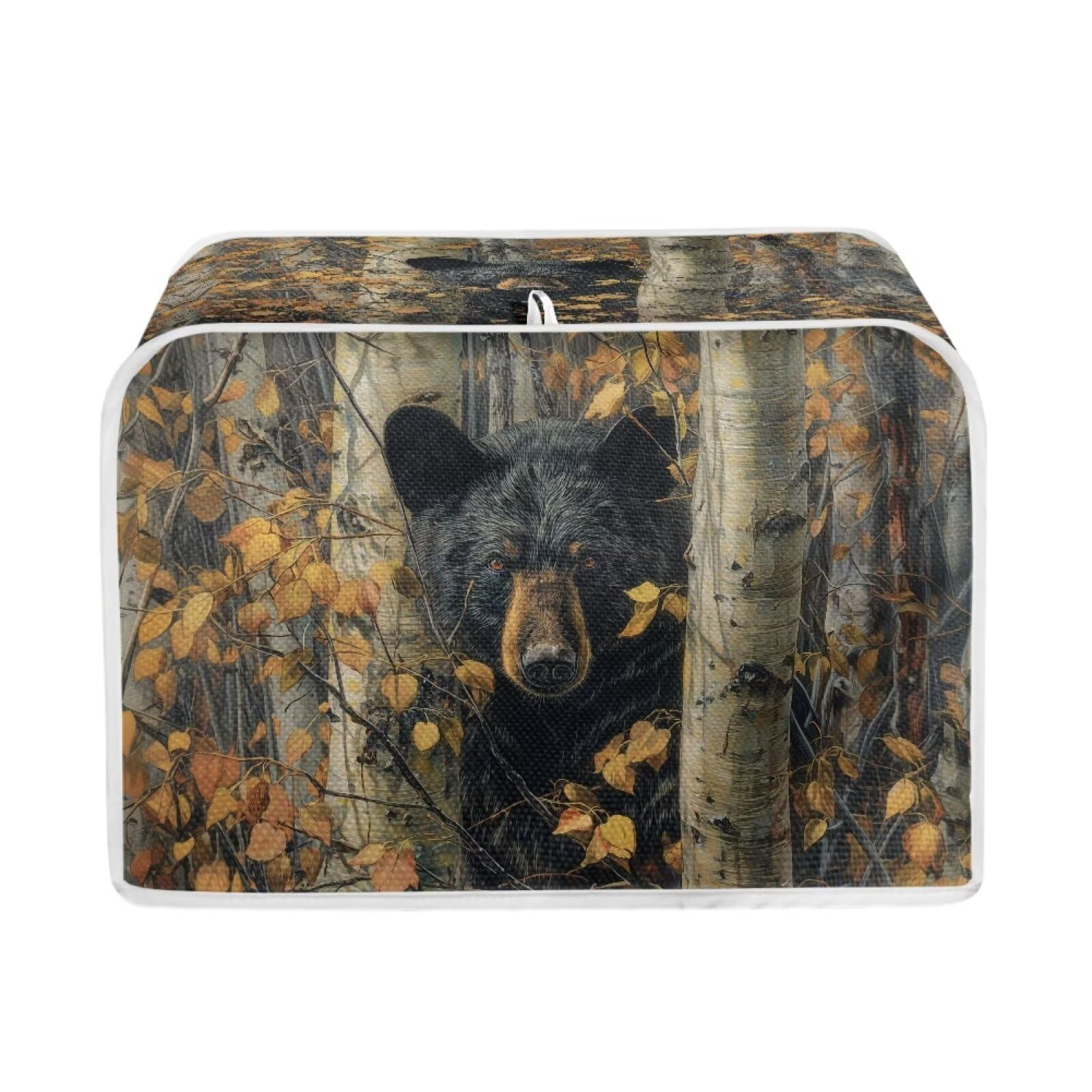 Talayituse Bear Hunting Camo Print Toaster Dust Cover 2 Slice, Christmas Decoration Bread Maker Cover Toaster Covers Washable Stain Resistant Kitchen Small Appliance Covers, S