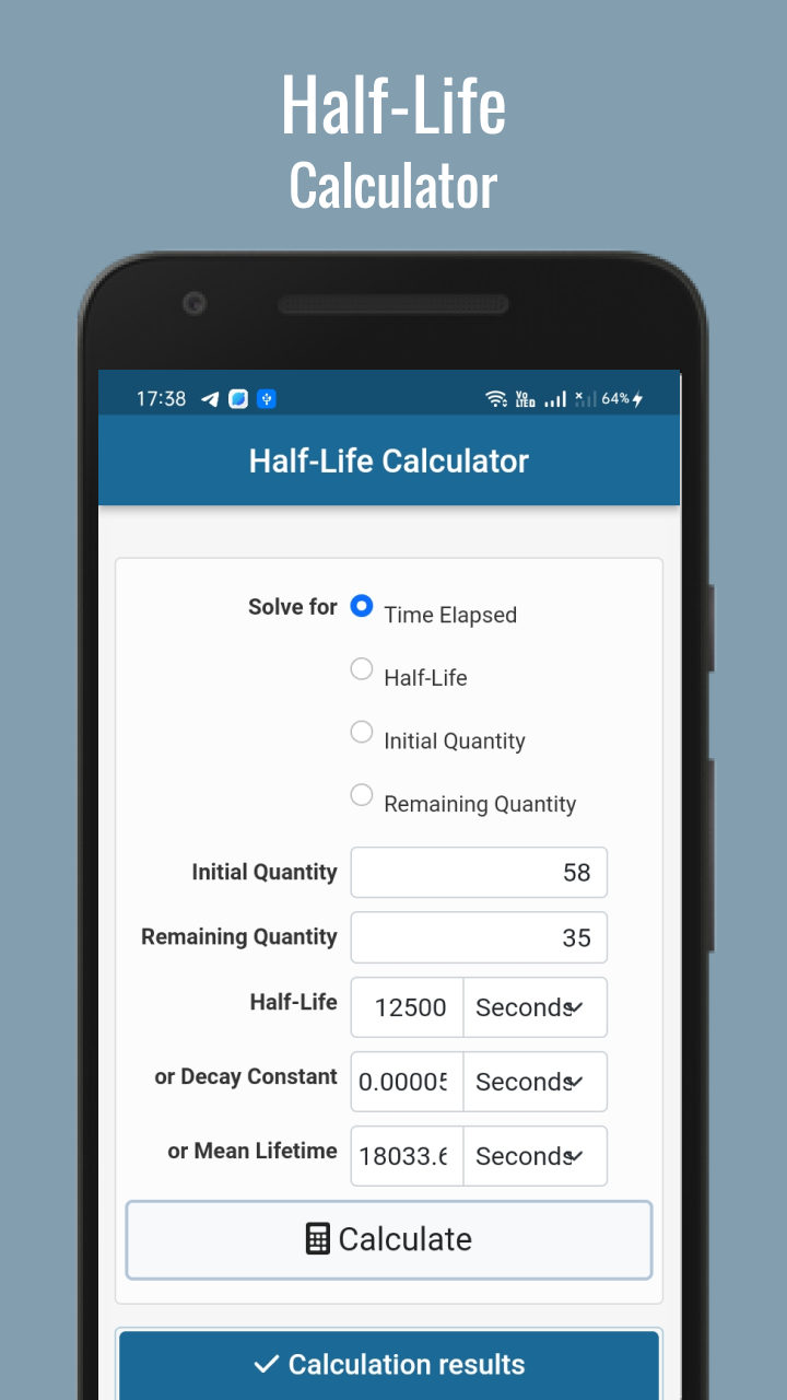 Half Life Calculator - App on Amazon Appstore