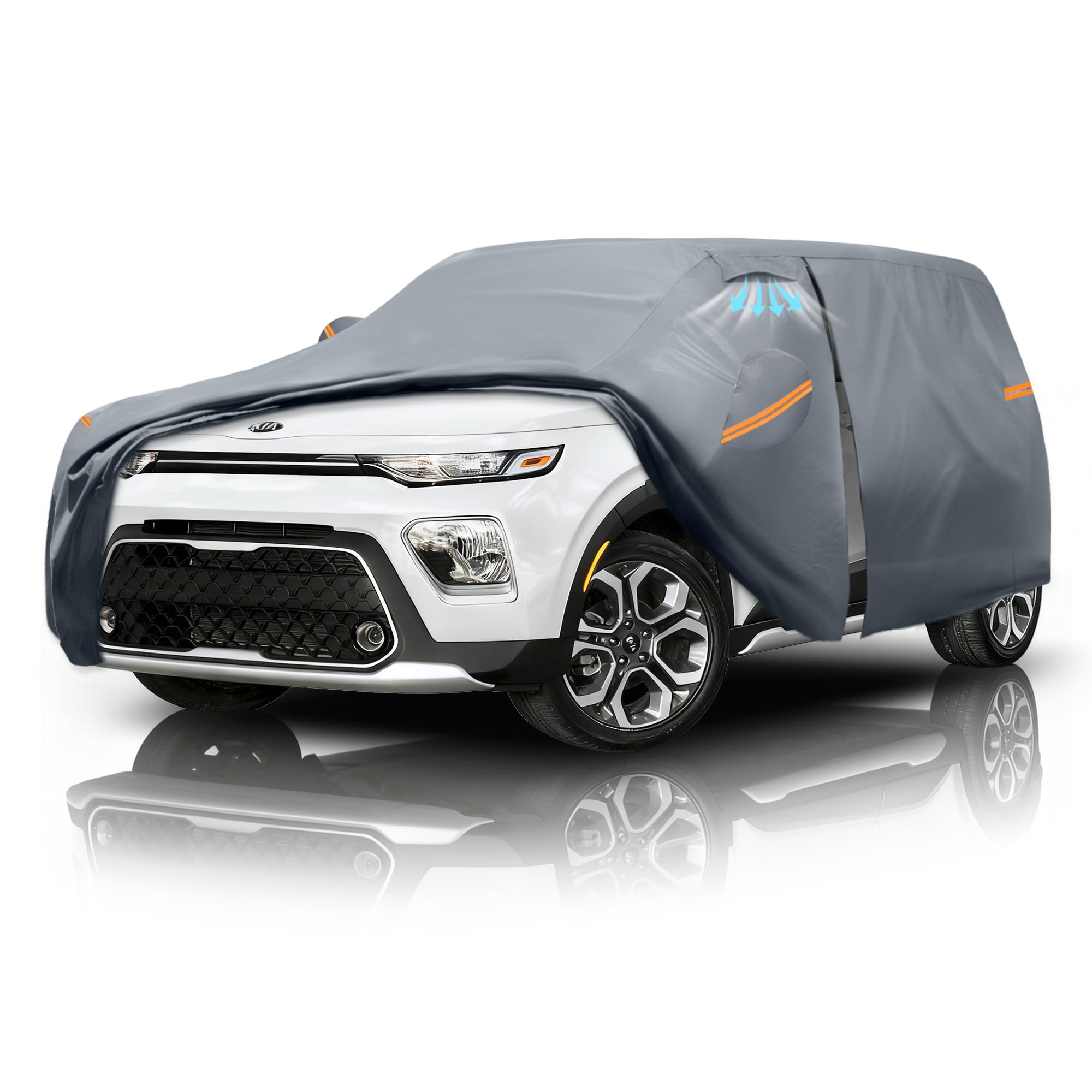 Photo 1 of [See Clerk Notes] Waterproof Kia Soul(2009-2026) Car Cover with Breathable Vents, [2025 Upgrade] Premium Covers with Cotton Liner and Zipper Door,Sun Rain Snow Dust Uv Protection.(Gift with Towel)