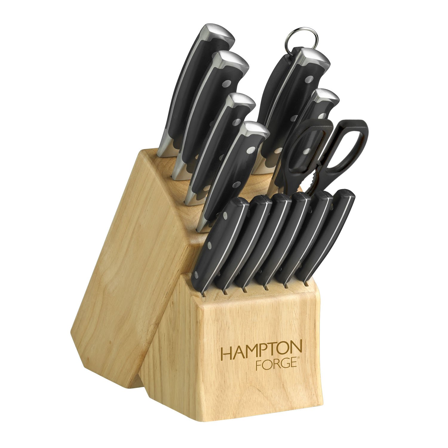 Hampton Forge15 Piece Signature Madrid Cutlery Block Set, Metallic