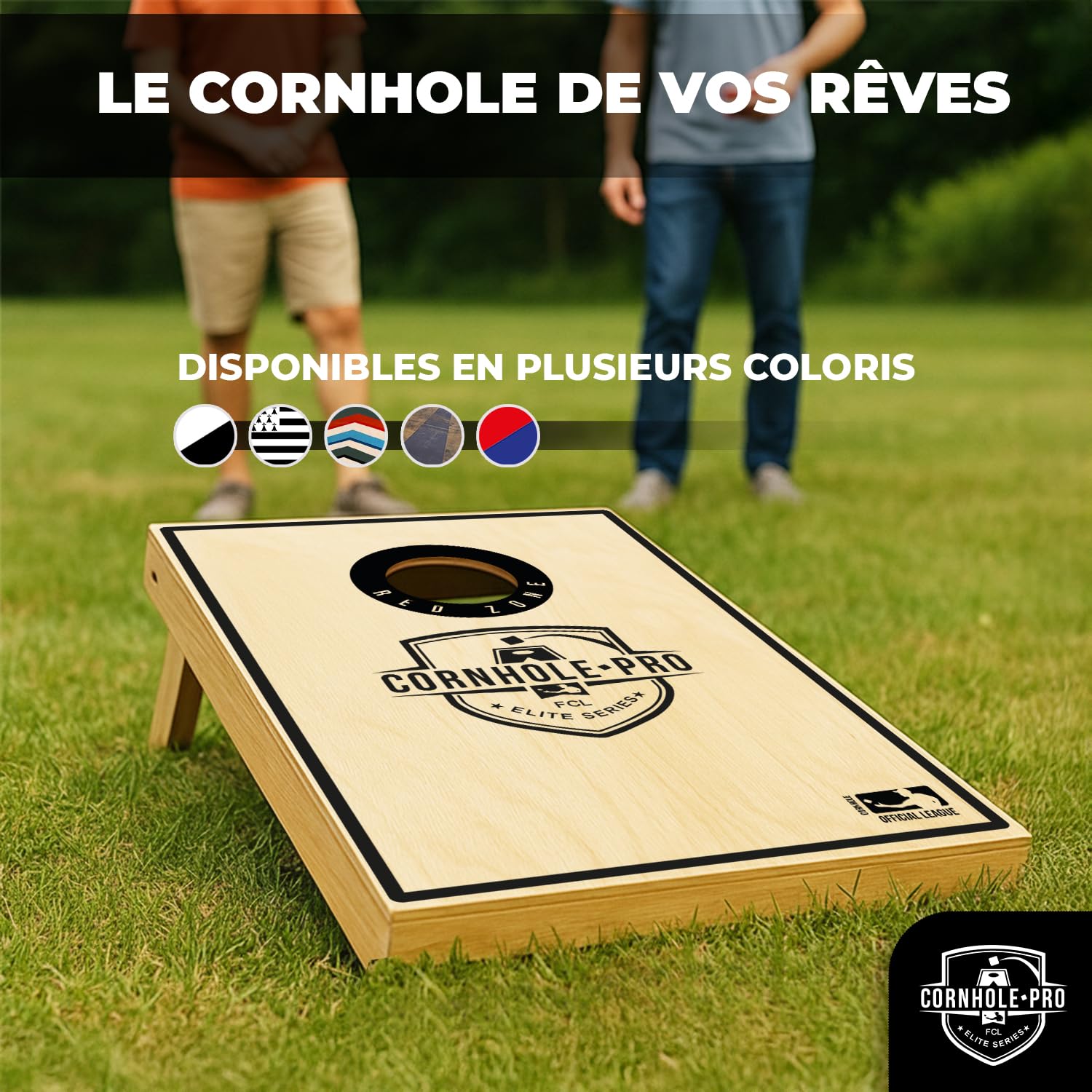 Cornhole Officiel – 90×60 cm – Plateaux Premium + 8 Sacs – Set Complet avec Housse de Transport – Jeu Extérieur Adulte pour Jardin, Plage, Camping – Original Corner