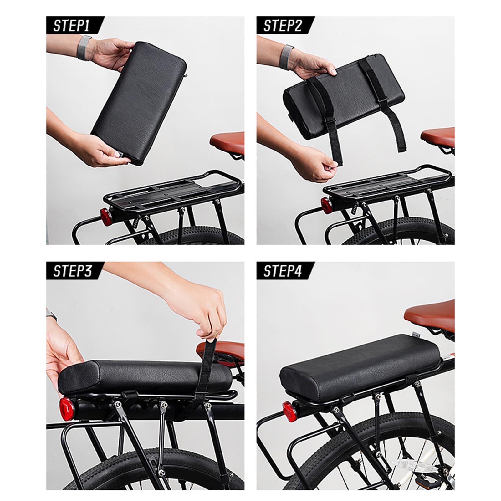 Generico Imbottitura Per Del Sedile Della Bici - Comfort Per Il Sedile Posteriore In Spugna Spessa | Supporto Ṕer Il Çuscino Del Śedile In Bicicletta Di Facile Installazione, Comfort Di Guida
