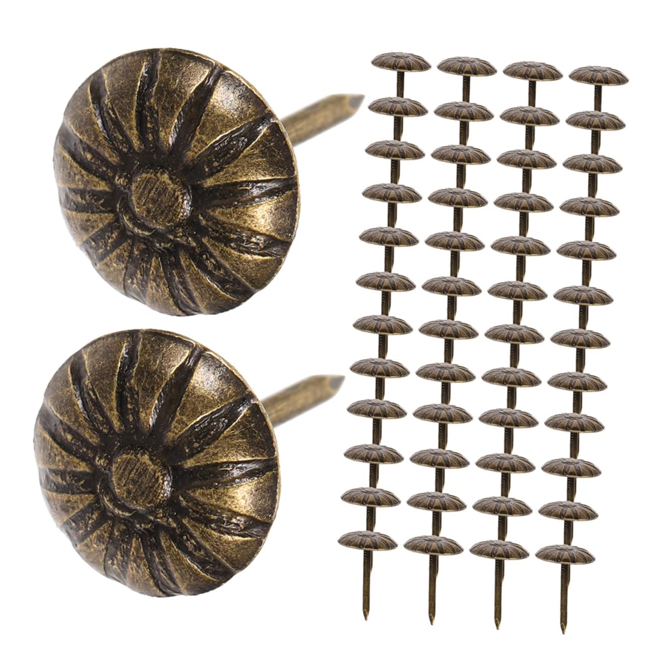 NAMOARLY 1000Pcs Retro Decorative Upholstery Tacks for Furniture Chic Nail Heads for Sofa Headboard DIY Craft Easy Fixing and Design Antique Finish