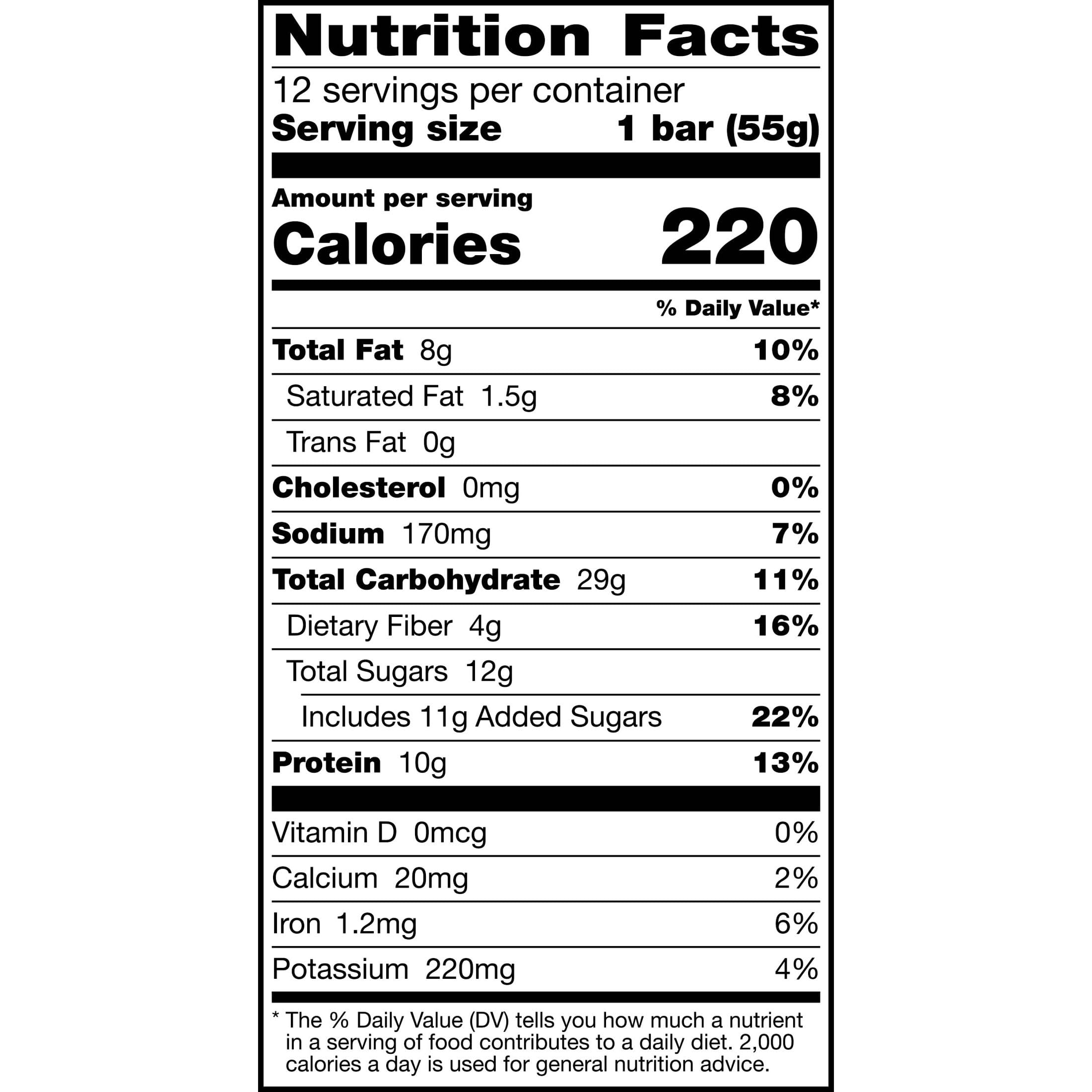 RXBAR Barrette proteiche al burro di noci e avena, snack proteici, snack bar, burro di arachidi al miele e cannella, scatola da 22 once (12 barrette)