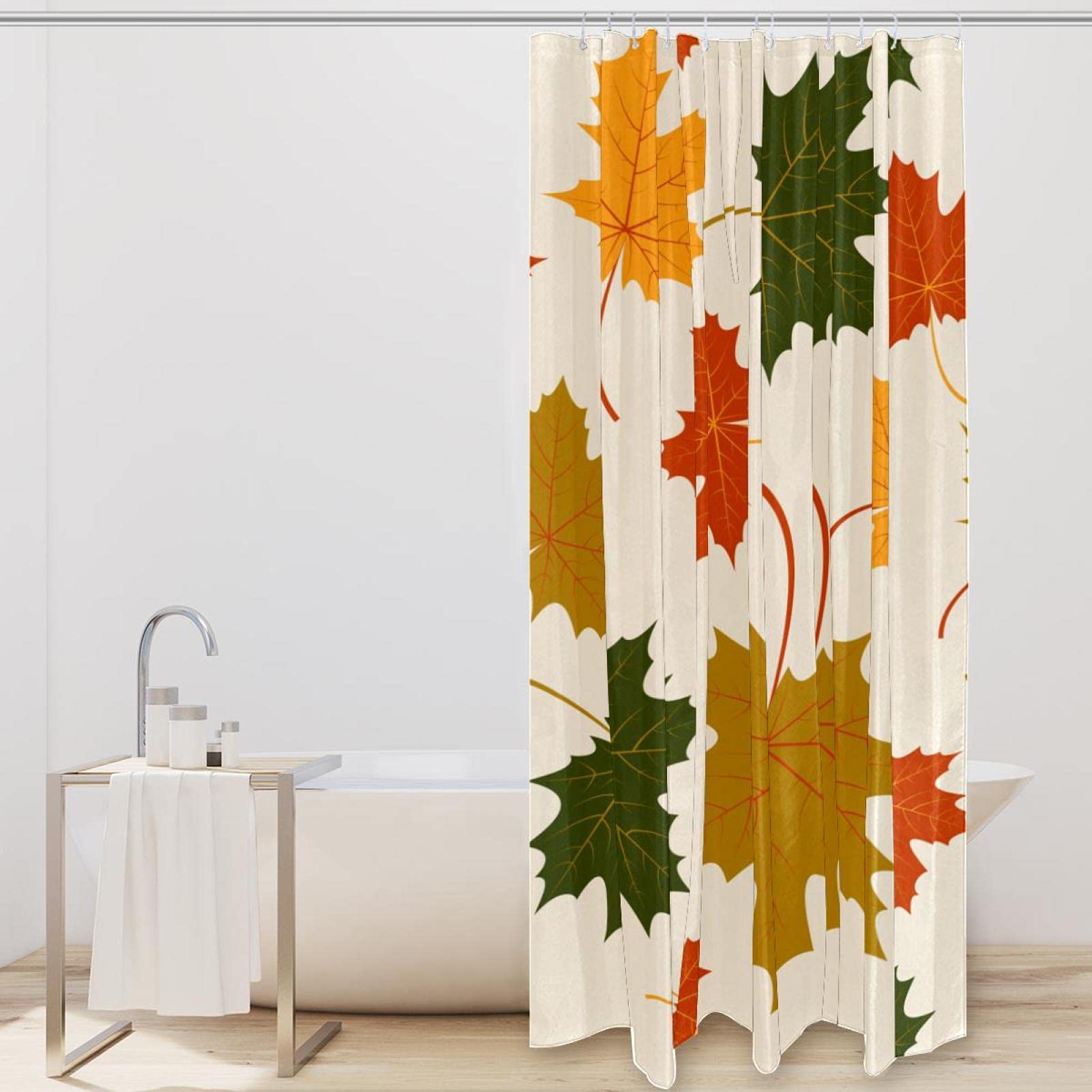 Tenda Da Doccia Autunnale ITapnoom Con Foglie D'Acero 183x183 Cm - Poliestere Impermeabile Con Ganci