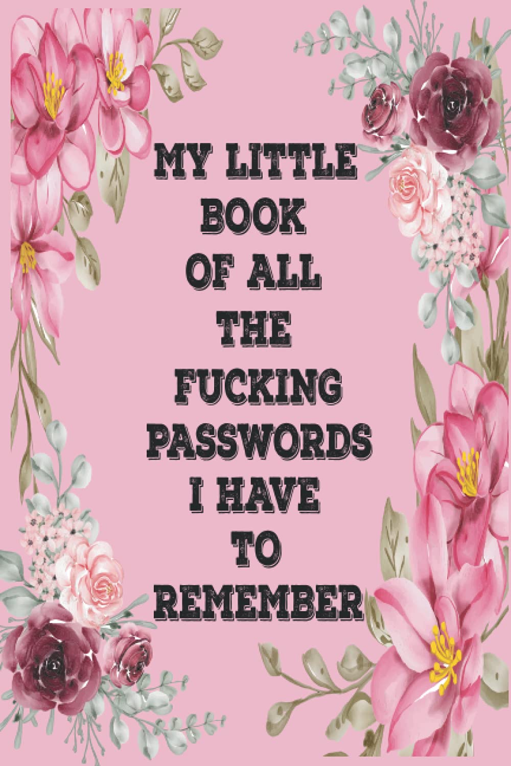 MY LITTLE BOOK OF ALL THE FUCKING PASSWORDS I HAVE TO REMEMBER: An Organizer for All Your Passwords and Shit : personal username and password keeper ... designed pages , password log book 6" x 9
