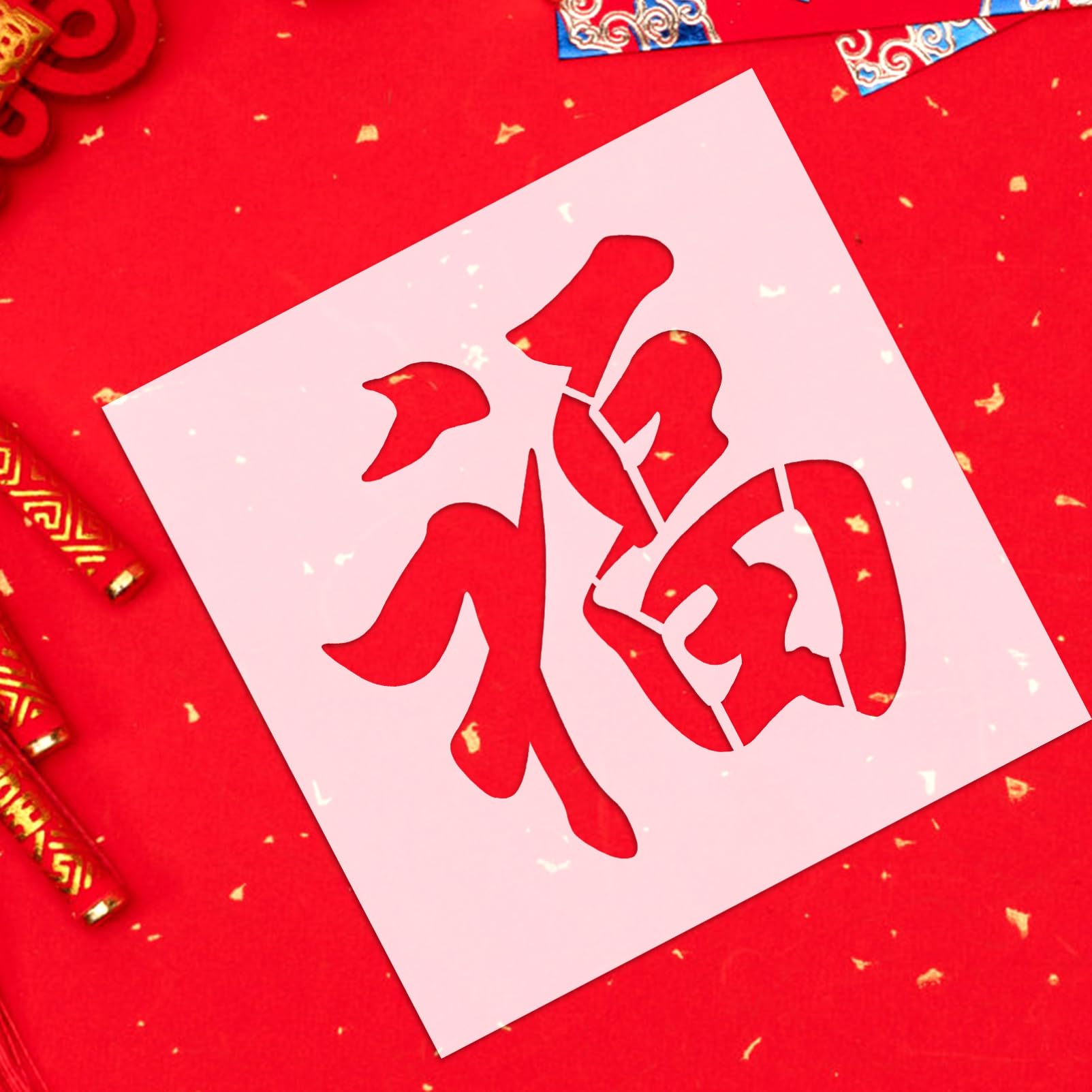 Amosfun 3pezzi Stencil Per Fu Word Template Per Decorazioni Capodanno Versatile Per e